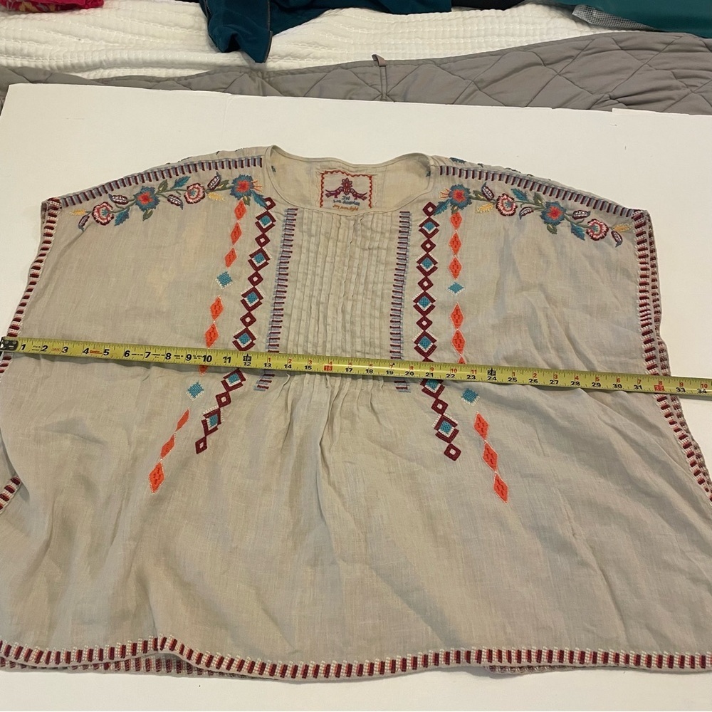 Johnny Was JW poncho tunic top. Size XS. Oversized Boho. Pre-owned. - Picture 7 of 9
